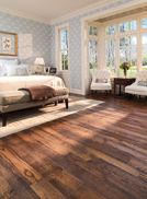 Hand Distressed Oak Flooring - Bedroom