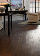 Hand Scraped Select Hickory Flooring - Living Room