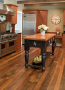 Distressed Heart Pine Flooring - Kitchen