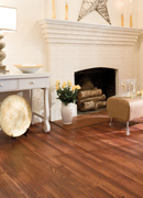 Hand Distressed Heart Pine Flooring - Living Room